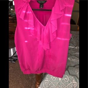 Pink Ruffled Sleeveless Blouse